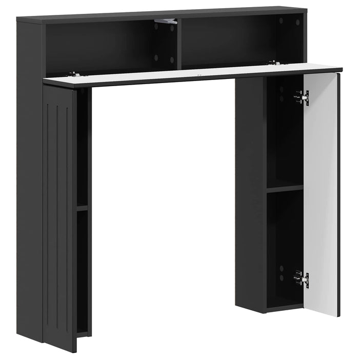 Cadru pentru șemineu Negru 102 x 18 x 100,5 cm Lemn prelucrat WALTI