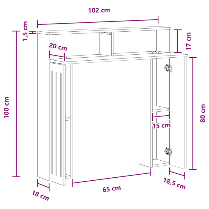 Cadru pentru șemineu Gri Beton 102 x 18 x 100,5 cm WALTI