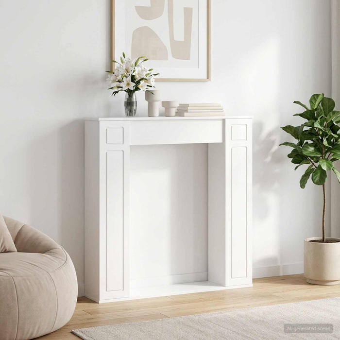 Cadru pentru șemineu Alb foarte lucios 100 x 20 x 100 cm WALTI