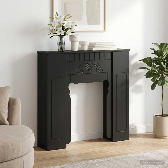 Cadru pentru șemineu Negru 93 x 20 x 89 cm Lemn prelucrat WALTI