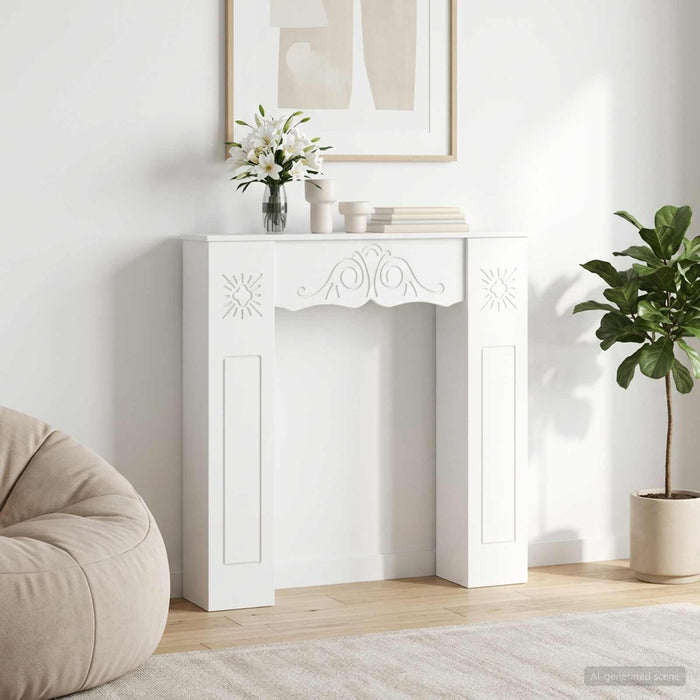 Cadru pentru șemineu Alb 102 x 20 x 102 cm Lemn prelucrat WALTI