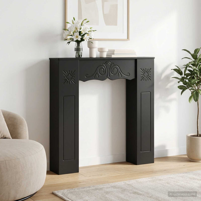 Cadru pentru șemineu Negru 102 x 20 x 102 cm Lemn prelucrat WALTI