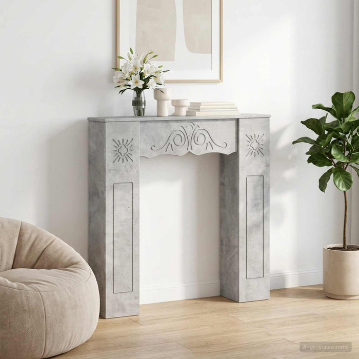 Cadru pentru șemineu Gri Beton 102 x 20 x 102 cm Lemn prelucrat WALTI