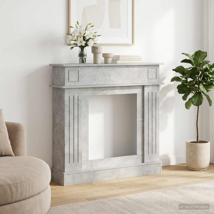 Cadru pentru șemineu Gri Beton 102 x 26 x 100 cm Lemn prelucrat WALTI
