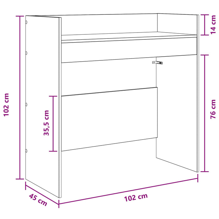 Masă DJ Stejar Artizanal 102 x 45 x 102 cm Lemn prelucrat WALTI