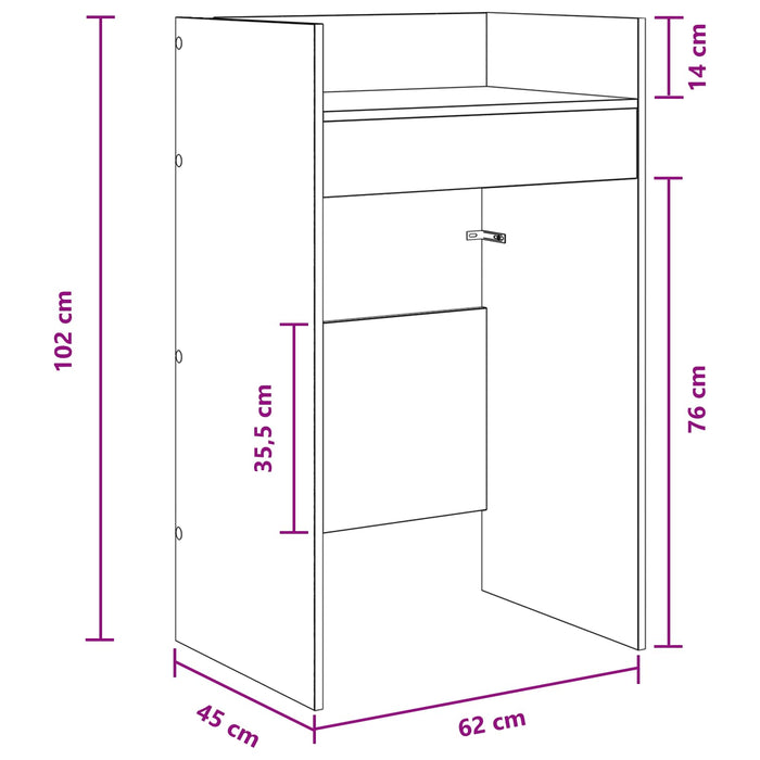 Masă DJ Sonoma gri 62 x 45 x 102 cm Lemn prelucrat WALTI