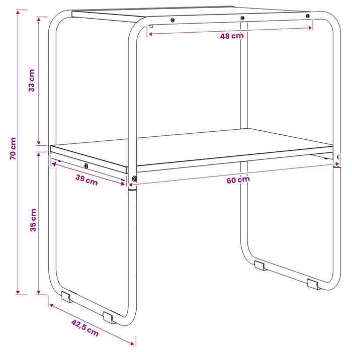 Masă de consolă Stejar Sonoma 60 x 42,5 x 70 cm Lemn prelucrat WALTI