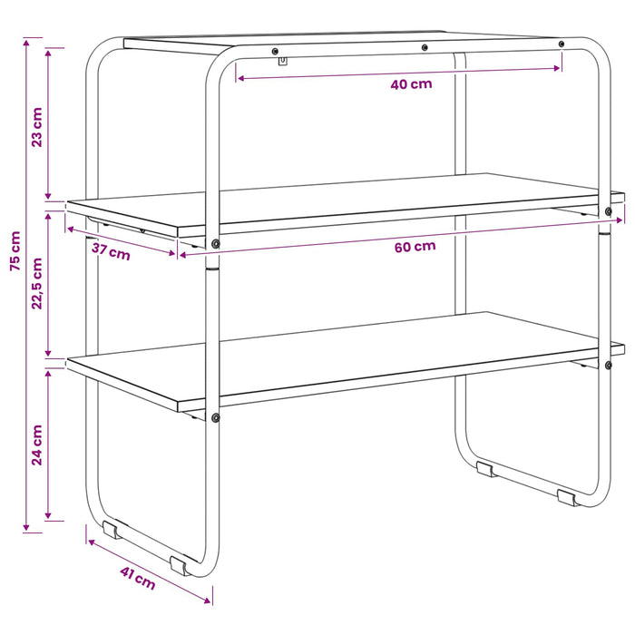 Masă de consolă Stejar Negru 60 x 41 x 75 cm Lemn prelucrat WALTI