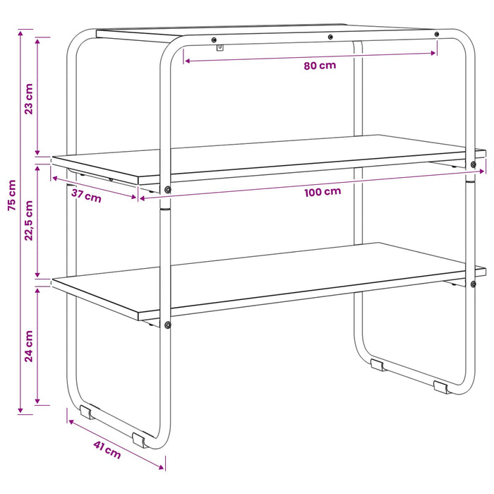Masă de consolă Stejar Negru 100 x 41 x 75 cm Lemn prelucrat WALTI