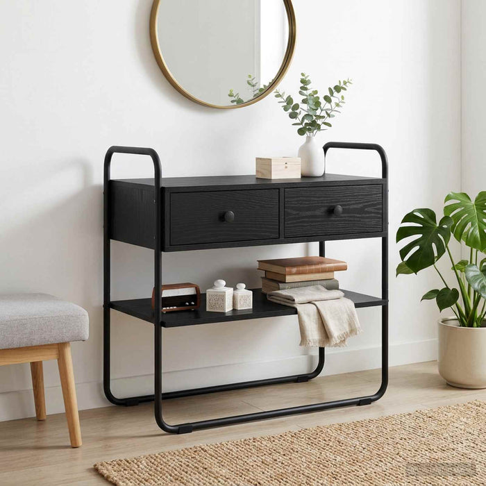 Masă de consolă Stejar Negru 80 x 40 x 75 cm Lemn prelucrat WALTI