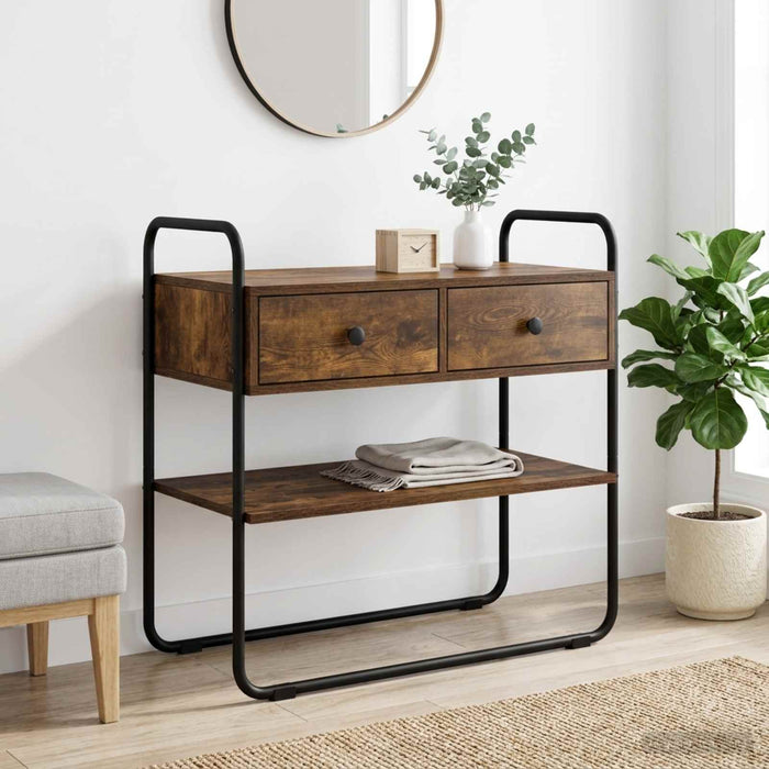Masă de consolă Stejar fumuriu 80 x 40 x 75 cm Lemn prelucrat WALTI