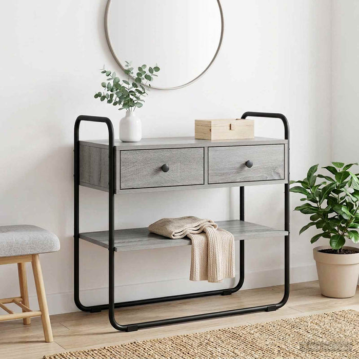 Masă de consolă Sonoma gri 100 x 40 x 75 cm Lemn prelucrat WALTI