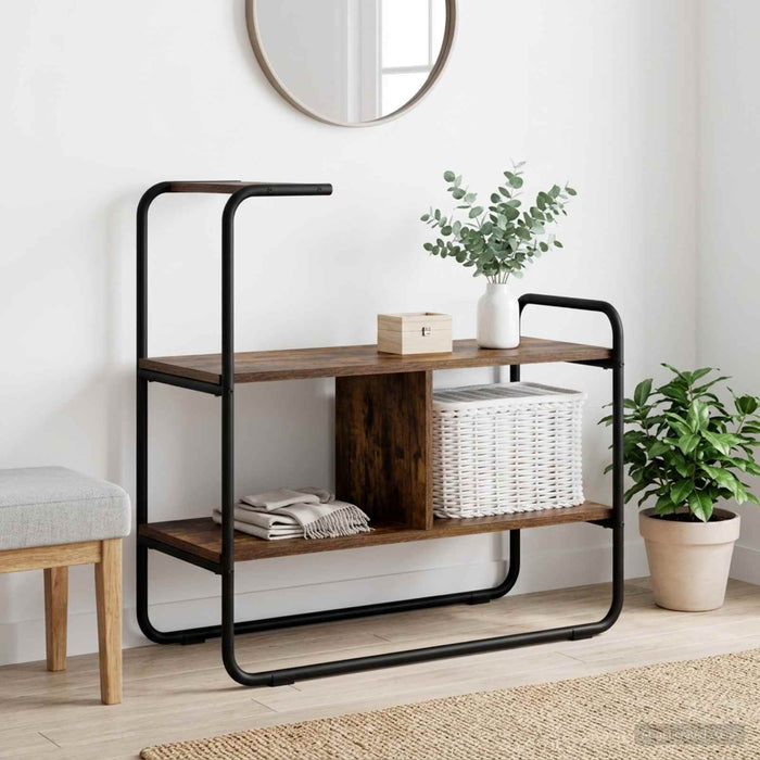 Masă de consolă Stejar fumuriu 80 x 35 x 75 cm Lemn prelucrat WALTI