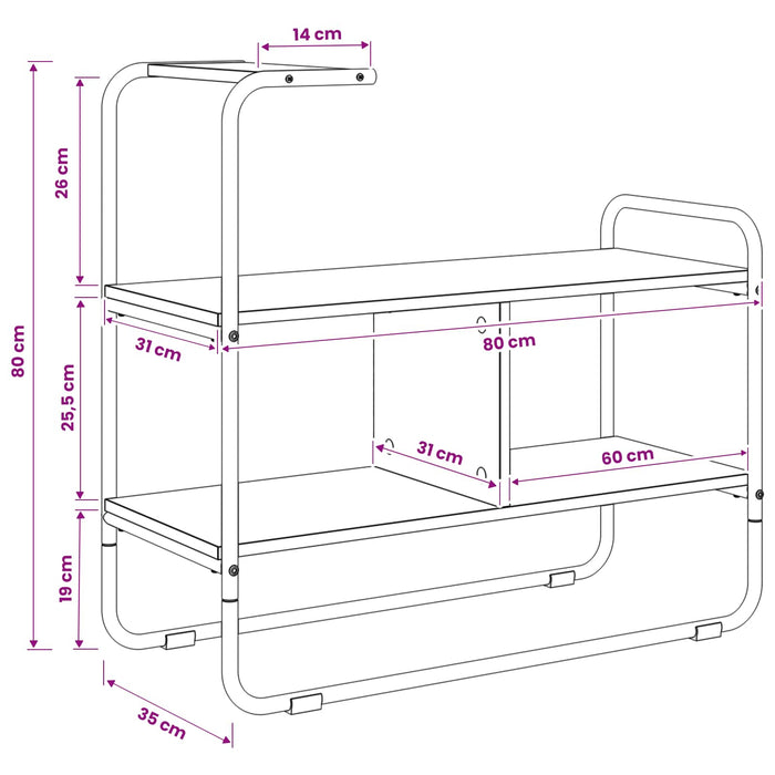 Masă de consolă Stejar Artizanal 80 x 35 x 75 cm Lemn prelucrat WALTI