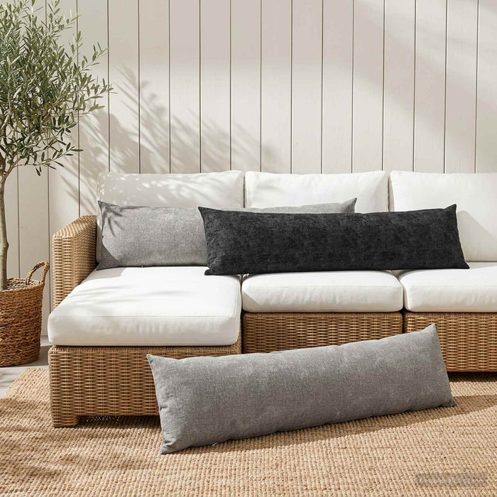 Pernă HEERLEN Gri deschis 40 x 145 cm Țesătură Chenille - WALTI WALTI