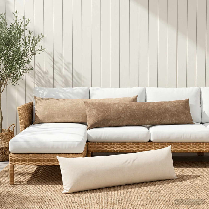 Pernă 2 buc. HEERLEN Maro 40 x 145 cm Țesătură Chenille - WALTI WALTI