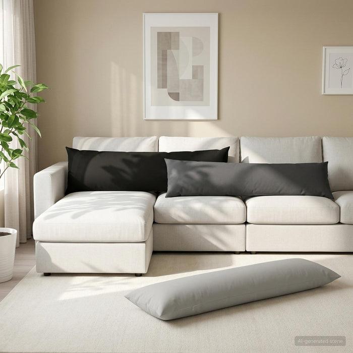 Pernă cu pernă HEERLEN Negru 40 x 145 cm Poliester WALTI