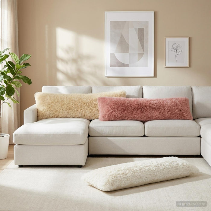 Pernă cu pernă HEERLEN Alb 40 x 145 cm Fleece PV - WALTI WALTI