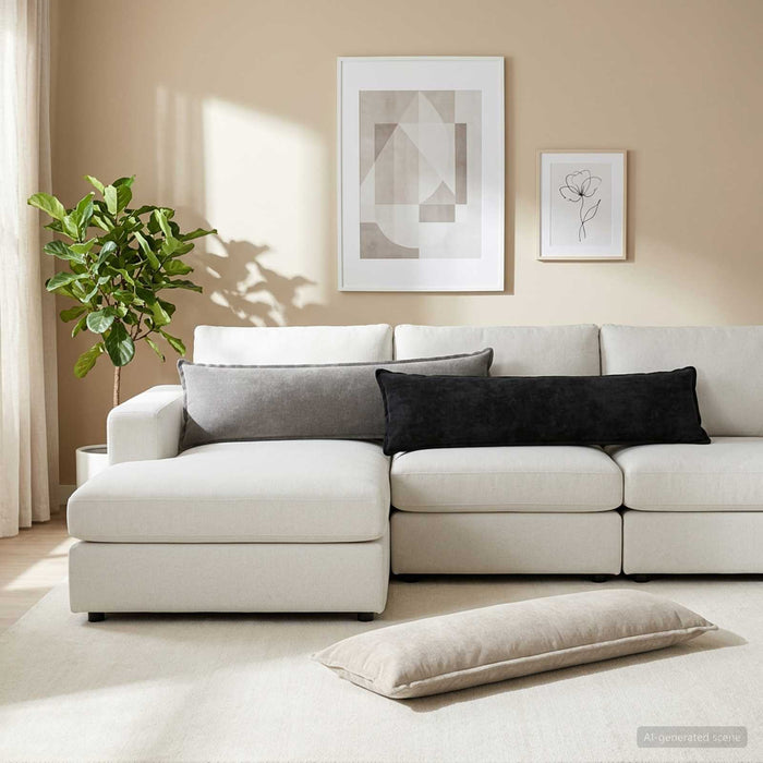 Pernă HOUTEN Gri deschis 40 x 145 cm Țesătură Chenille - WALTI WALTI