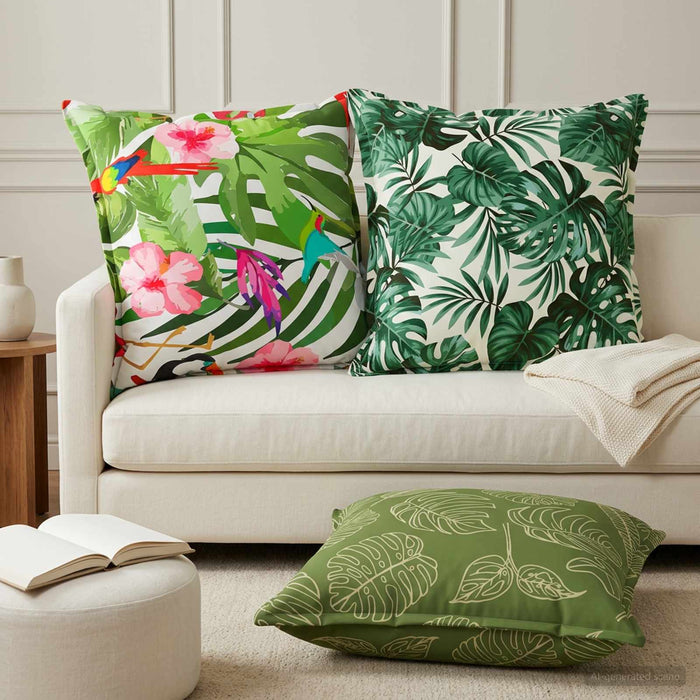 Pernă 2 buc. HOUTEN Model cu frunze 65 x 65 cm Poliester - WALTI WALTI