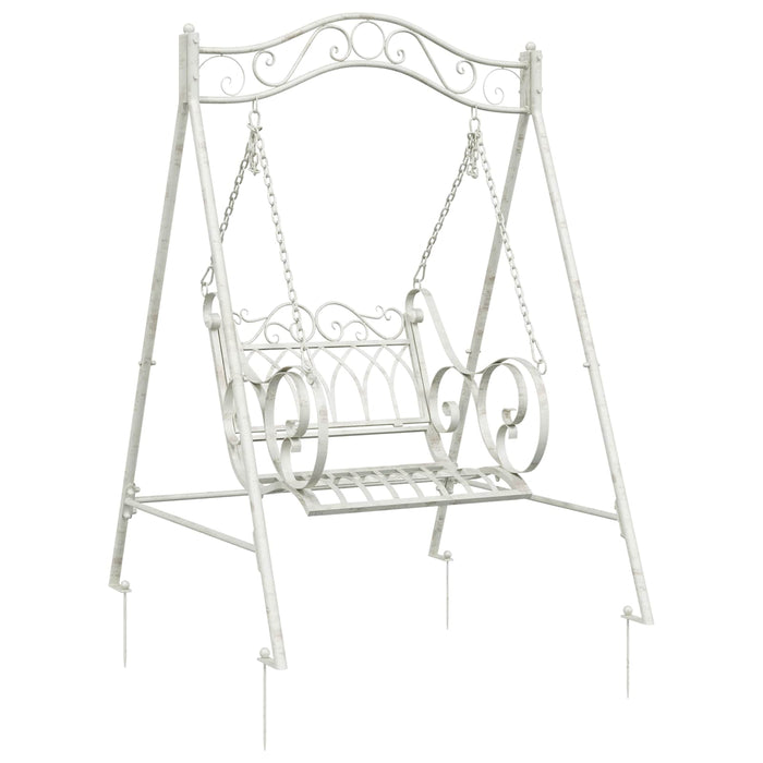 Bancă swinging Oțel 113 x 121,5 x 168 cm Alb Antic WALTI