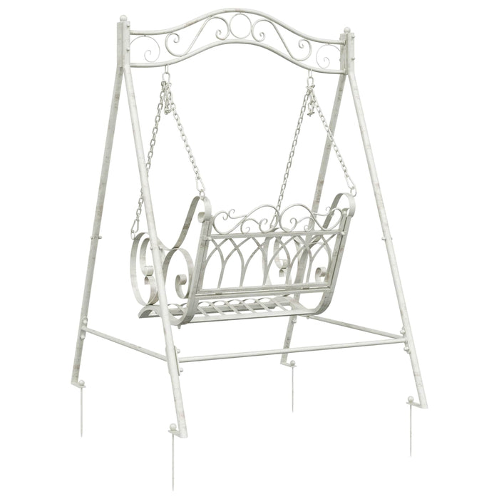 Bancă swinging Oțel 113 x 121,5 x 168 cm Alb Antic WALTI