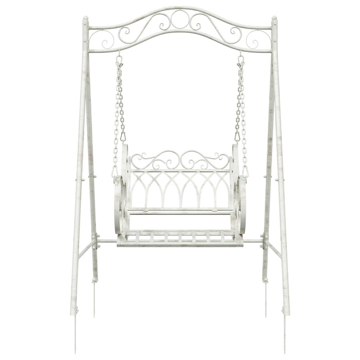 Bancă swinging Oțel 113 x 121,5 x 168 cm Alb Antic WALTI