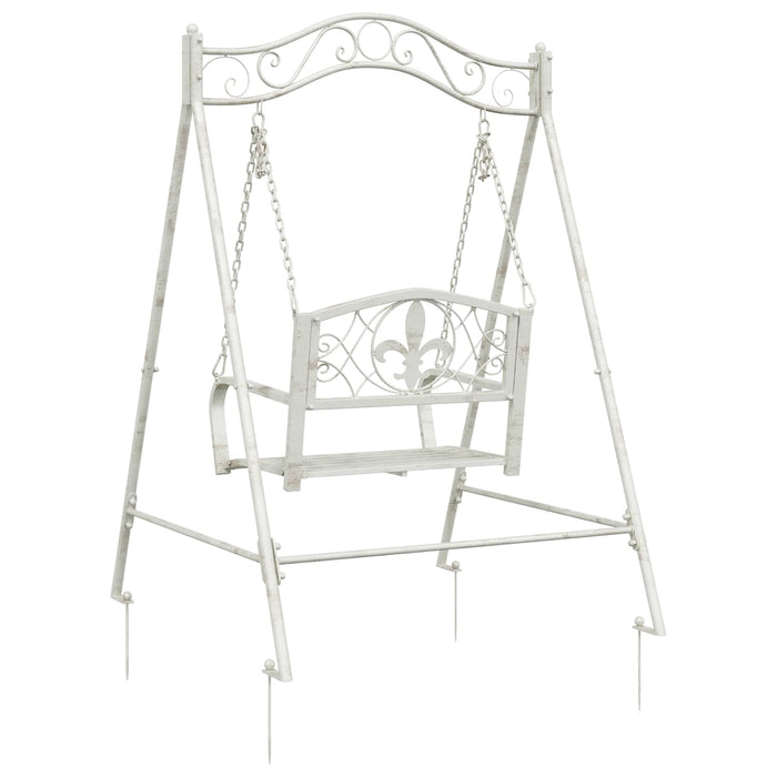 Bancă swinging Oțel 113 x 121,5 x 168 cm Alb Antic - WALTI WALTI