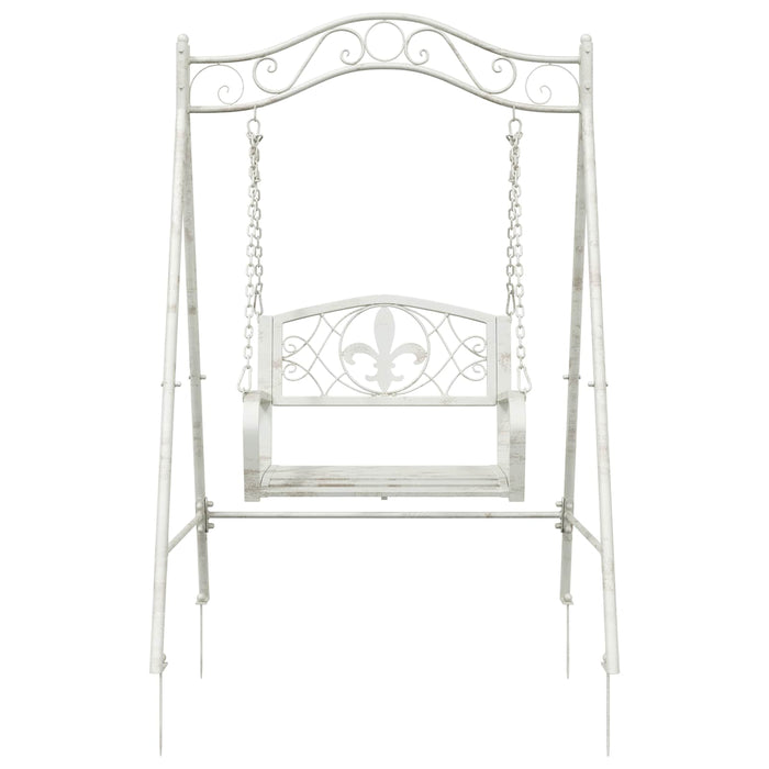 Bancă swinging Oțel 113 x 121,5 x 168 cm Alb Antic - WALTI WALTI