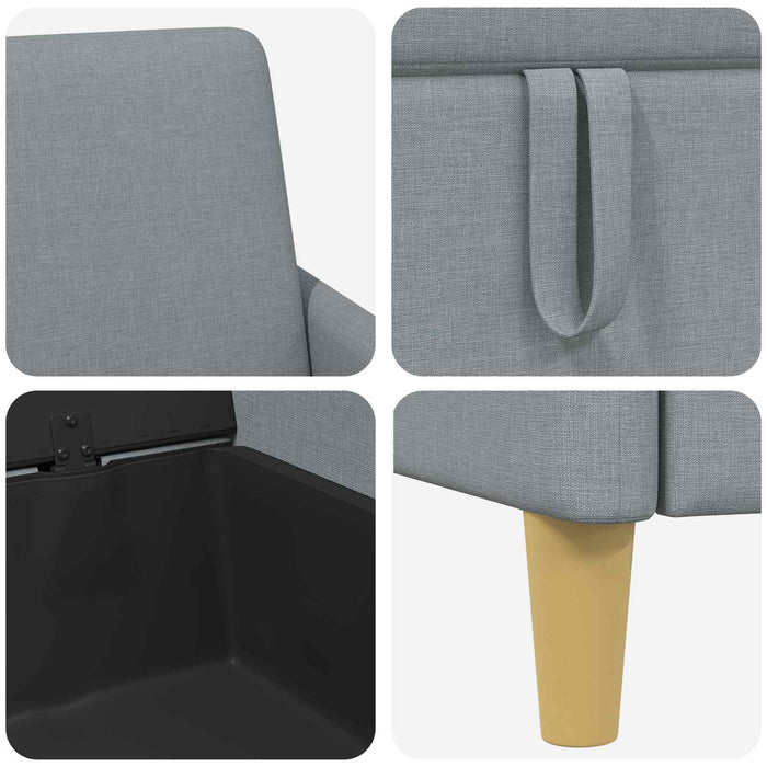 Set de canapea cu spațiu de depozitare 2 pcs Gri deschis - WALTI WALTI
