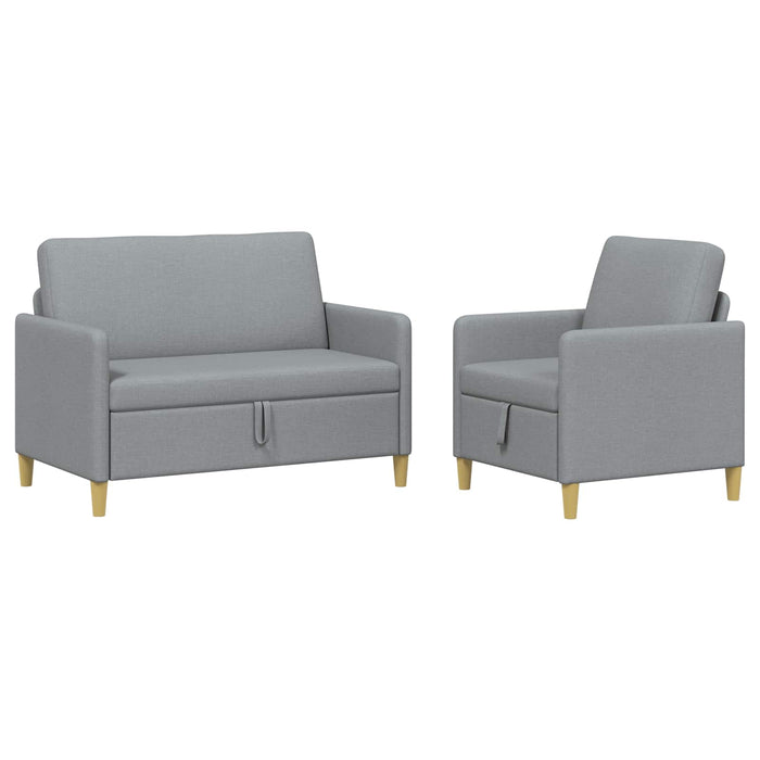 Set de canapea cu spațiu de depozitare 2 pcs Gri deschis - WALTI WALTI