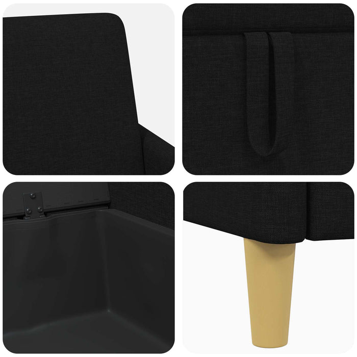 Set de canapea cu spațiu de depozitare 2 pcs Negru Poliester - WALTI WALTI