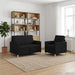 Set de canapea cu spațiu de depozitare 2 pcs Negru Poliester - WALTI WALTI
