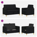 Set de canapea cu spațiu de depozitare 2 pcs Negru Poliester - WALTI WALTI