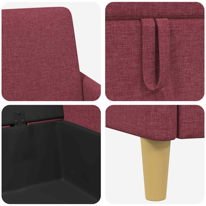 Set de canapea cu spațiu de depozitare 2 pcs Roșu Vin Poliester - WALTI WALTI