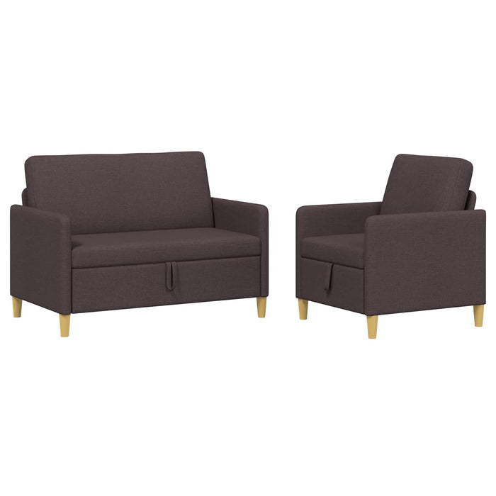 Set de canapea cu spațiu de depozitare 2 pcs Maro închis - WALTI WALTI
