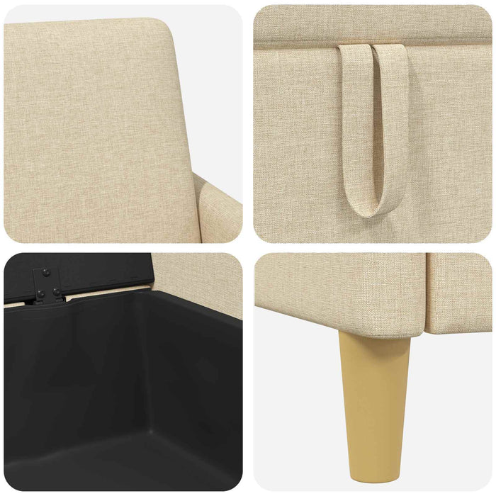 Set de canapea cu spațiu de depozitare 2 pcs Crem Poliester - WALTI WALTI