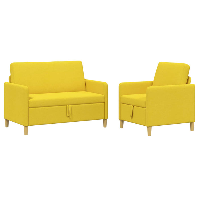 Set de canapea cu spațiu de depozitare 2 pcs Galben Deschis - WALTI WALTI
