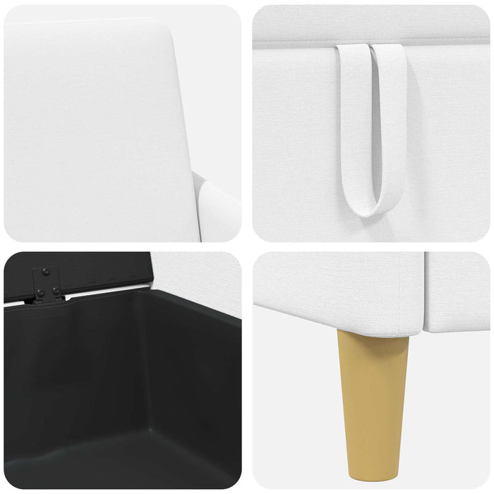 Set de canapea cu spațiu de depozitare 2 pcs Alb Poliester - WALTI WALTI