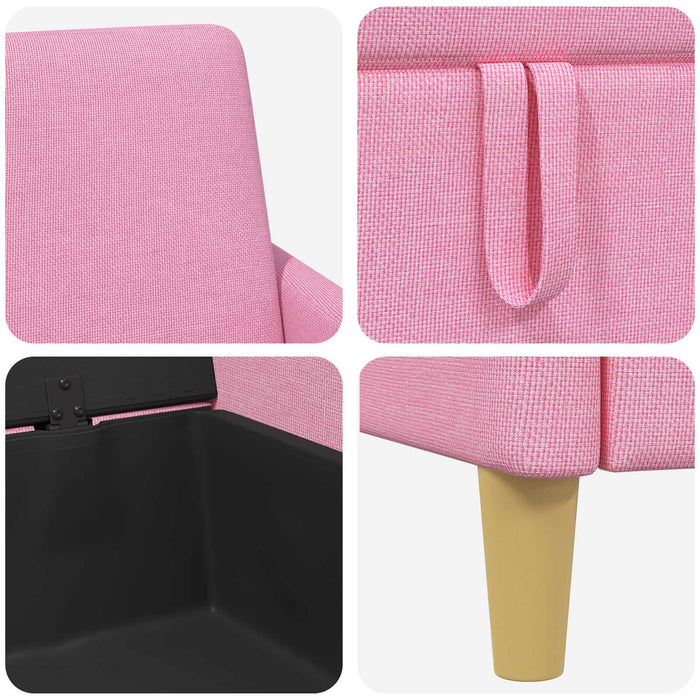 Set de canapea cu spațiu de depozitare 2 pcs Roz Poliester - WALTI WALTI