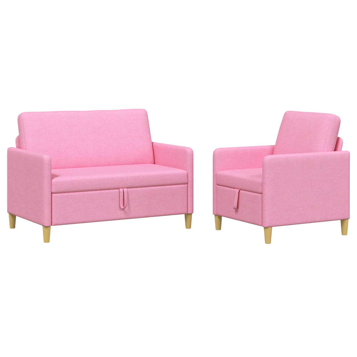 Set de canapea cu spațiu de depozitare 2 pcs Roz Poliester - WALTI WALTI