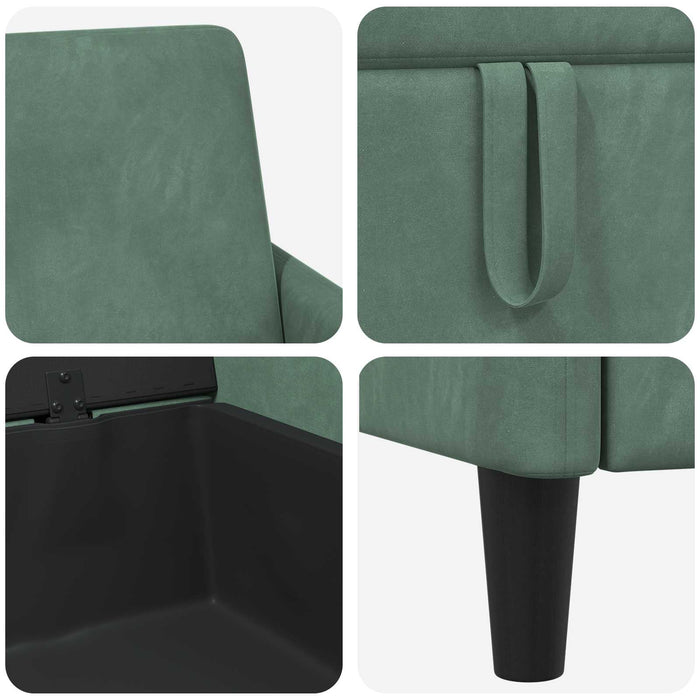 Set de canapea cu spațiu de depozitare 2 buc. Verde Mării WALTI