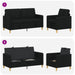 Set de canapea cu spațiu de depozitare 2 pcs Negru Poliester - WALTI WALTI