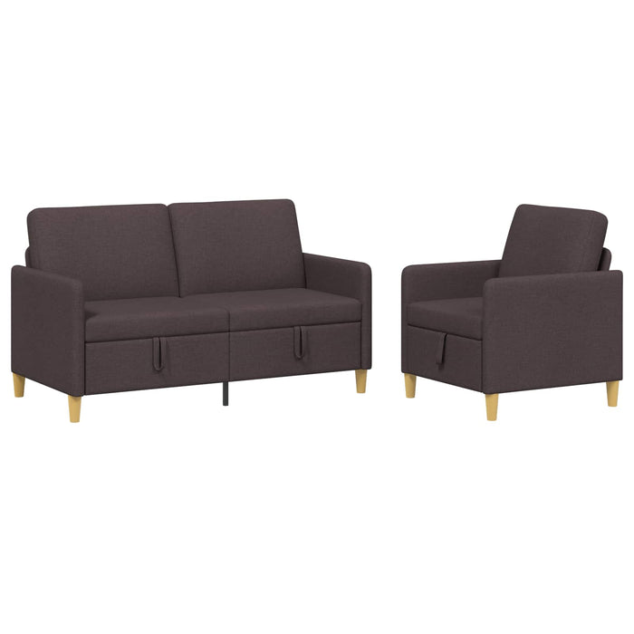 Set de canapea cu spațiu de depozitare 2 pcs Maro închis - WALTI WALTI