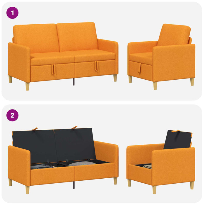 Set de canapea cu spațiu de depozitare 2 pcs Galben Întunecat - WALTI WALTI