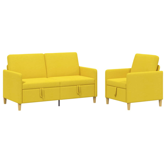 Set de canapea cu spațiu de depozitare 2 pcs Galben Deschis - WALTI WALTI