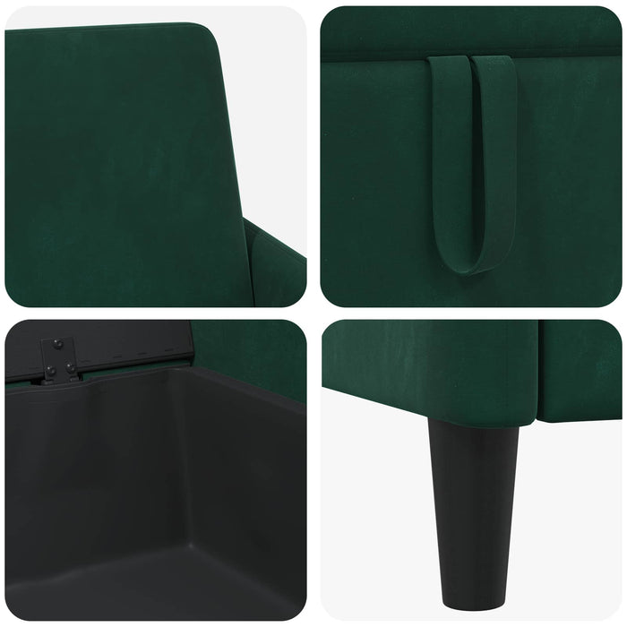 Set de canapea cu spațiu de depozitare 2 buc. Verde închis WALTI
