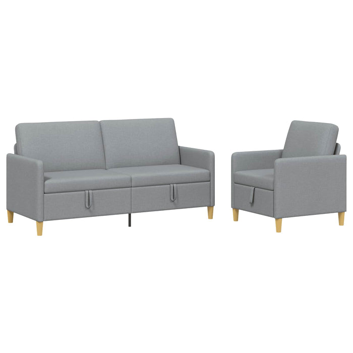 Set de canapea cu spațiu de depozitare 2 pcs Gri deschis - WALTI WALTI