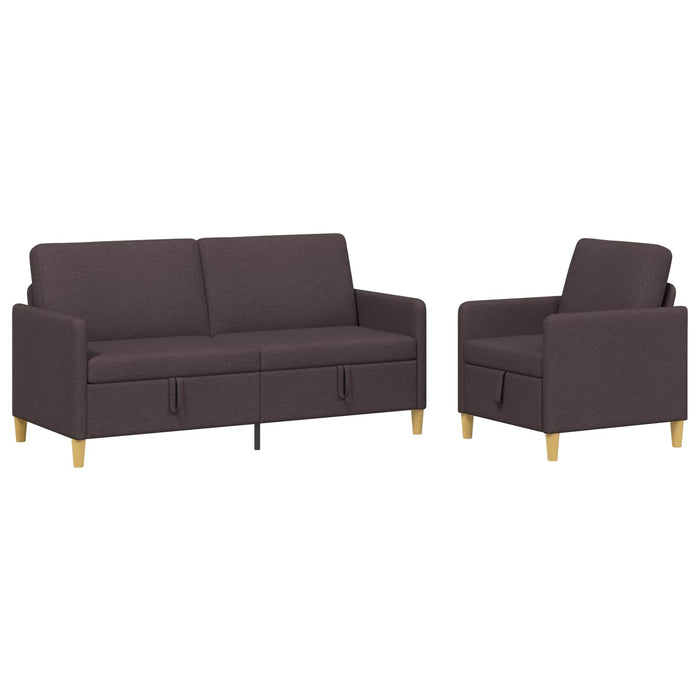 Set de canapea cu spațiu de depozitare 2 pcs Maro închis - WALTI WALTI