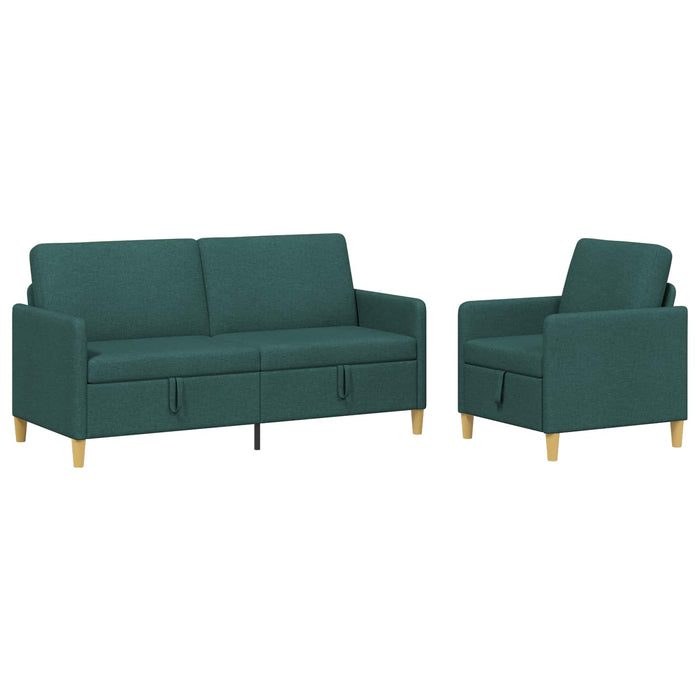 Set de canapea cu spațiu de depozitare 2 pcs Verde închis - WALTI WALTI